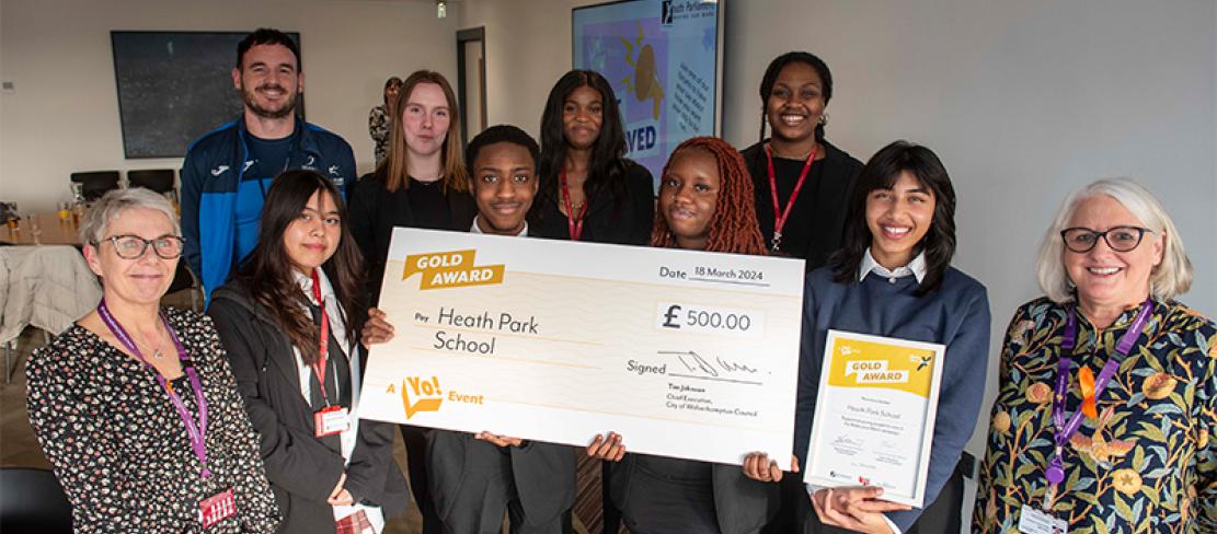 Left to right, Alison Hinds, Director of Children’s Services City of Wolverhampton Council, pupils and staff from Heath Park School and Brenda Wile, Deputy Director of Education and Skills City of Wolverhampton Council.